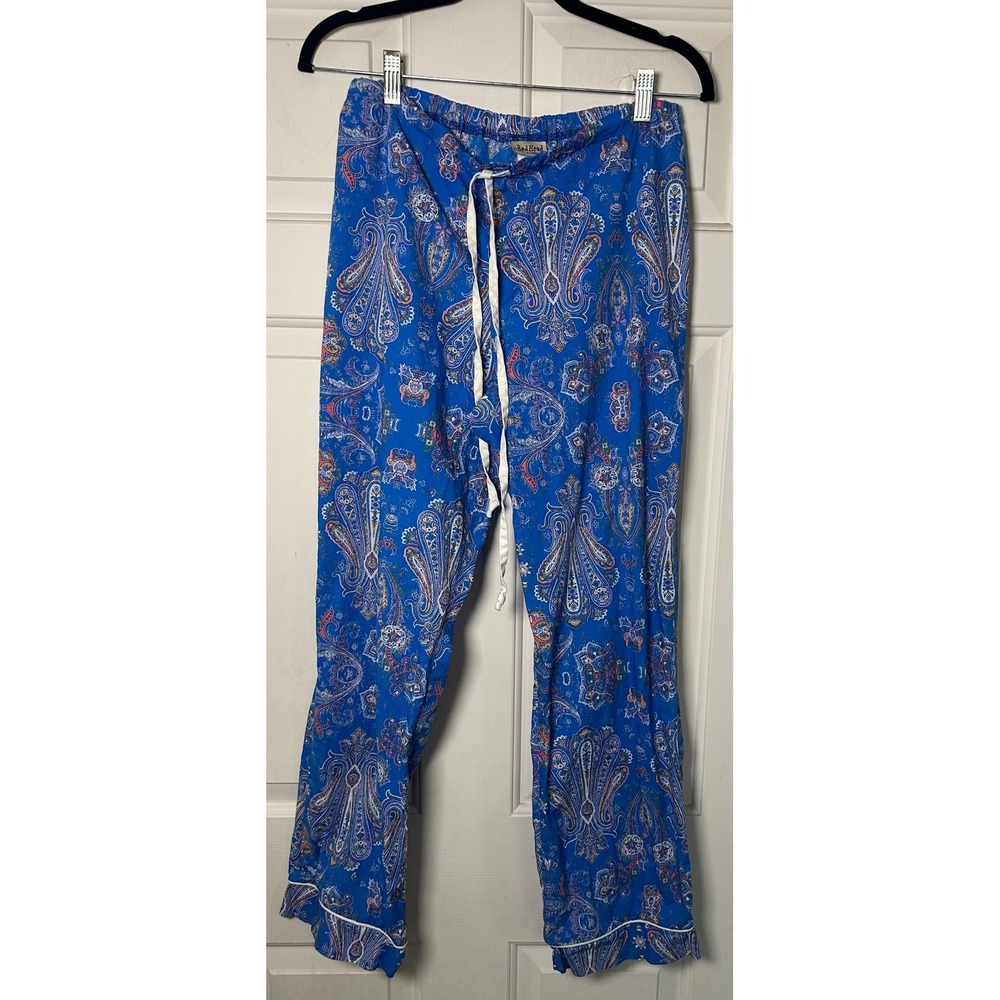 Bedhead Pajamas Blue‎ Paisley Print Cotton Lounge Pants Women's Size Medium